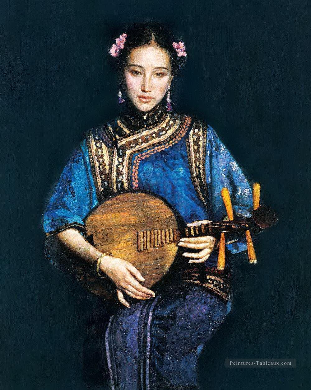 zg053cD118 Chinese painter Chen Yifei Girl Peintures à l'huile